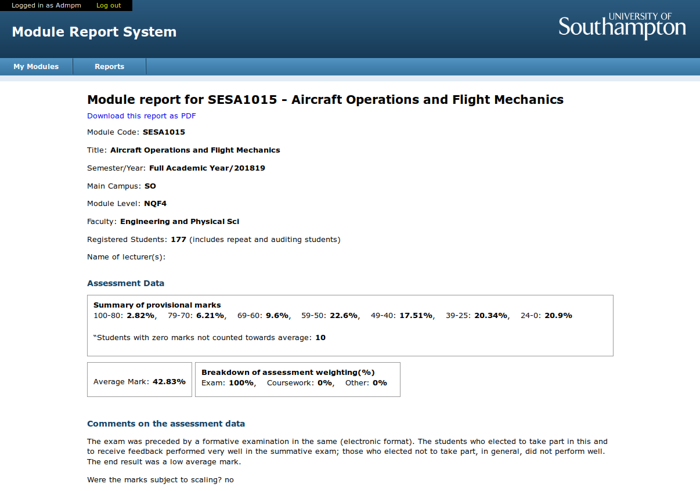 Module Report
